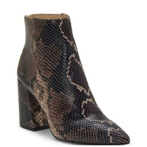 Vince Camuto snakeskin print bootie